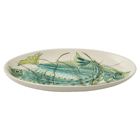 Large Green Aldo Fish Oval Platter