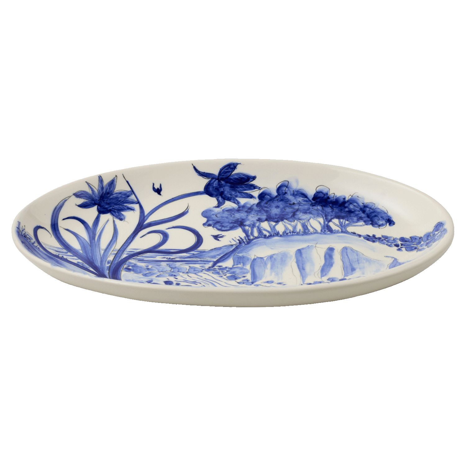 Large Melita Blue Oval Platter