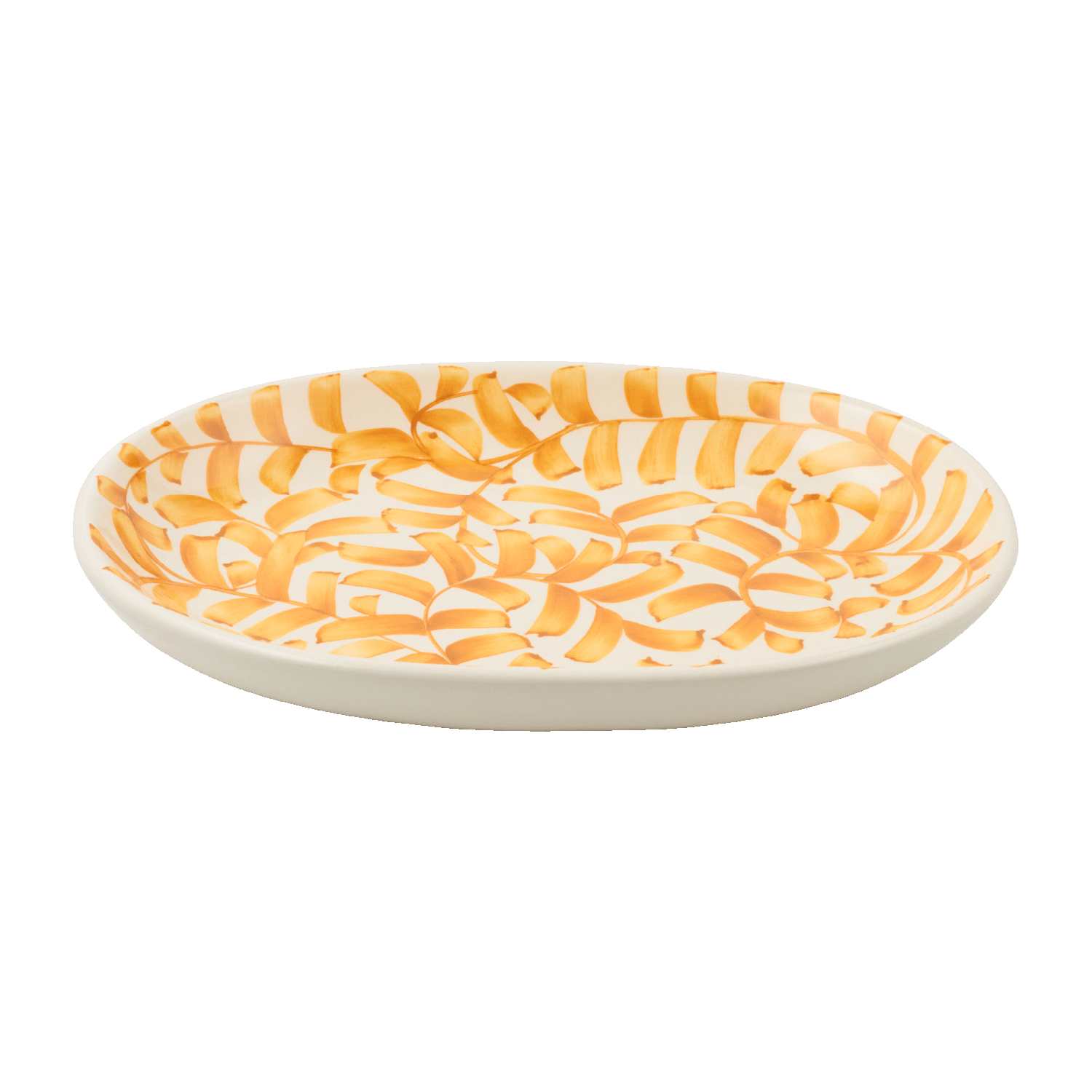 Small Yellow Scroll Oval Platter