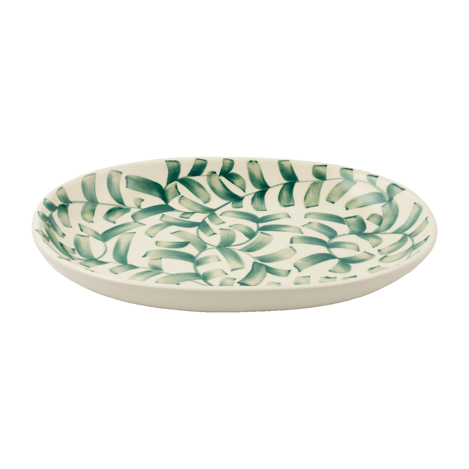 Small Green Scroll Oval Platter