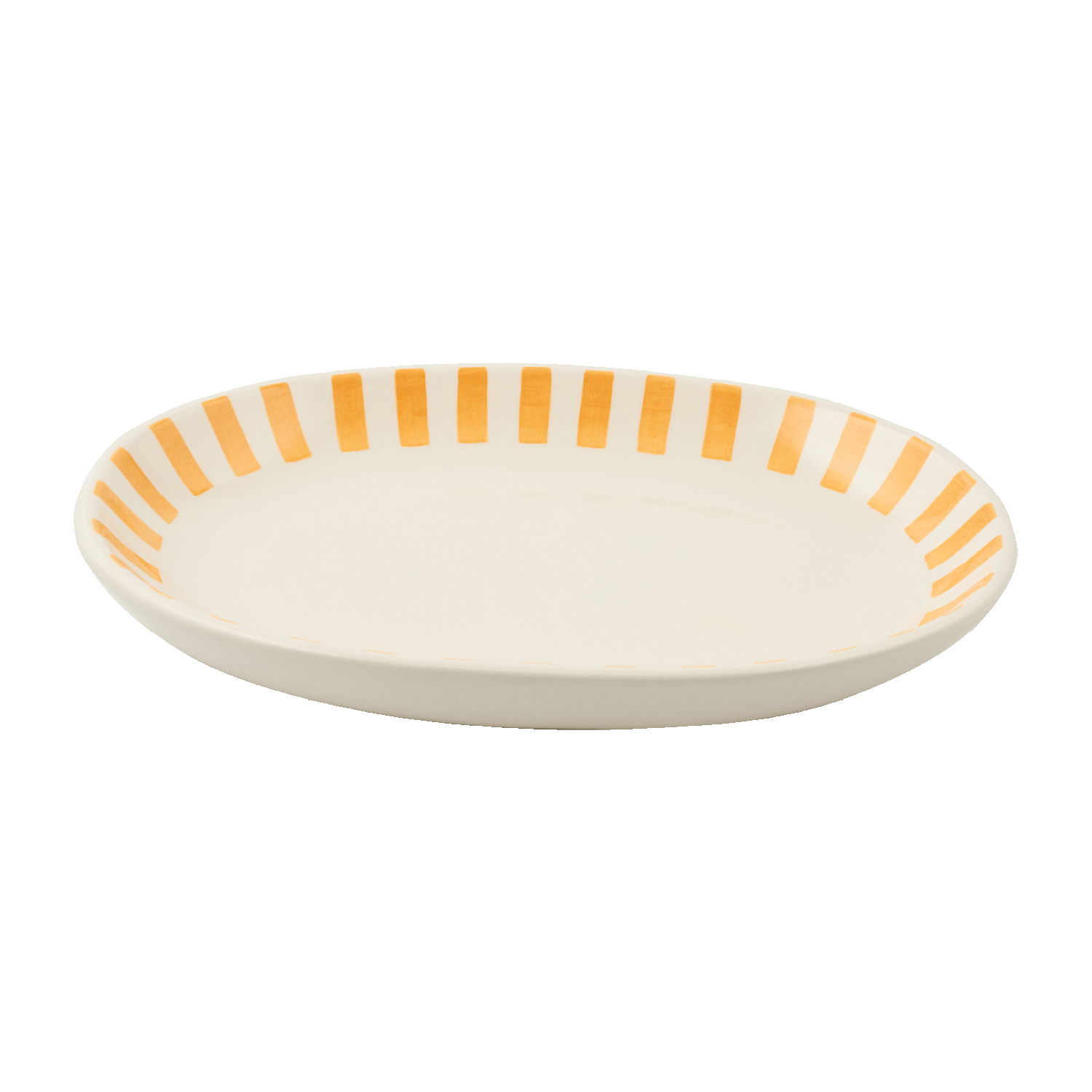 Small Yellow Stripes Oval Platter