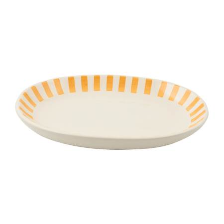 Small Yellow Stripes Oval Platter