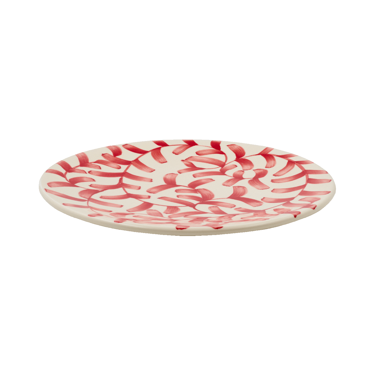Red Scroll Dinner Plate