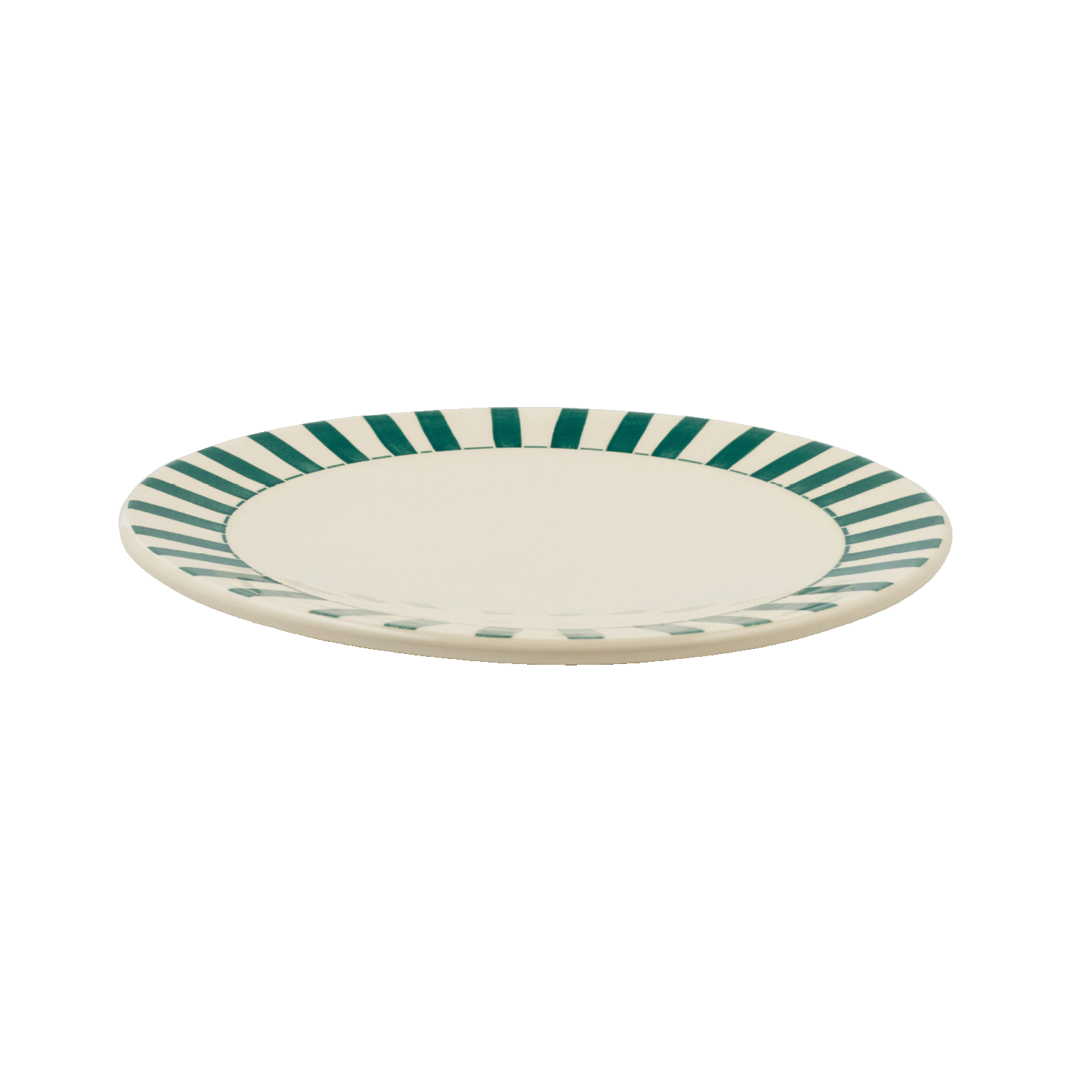 Green Stripes Dinner Plate
