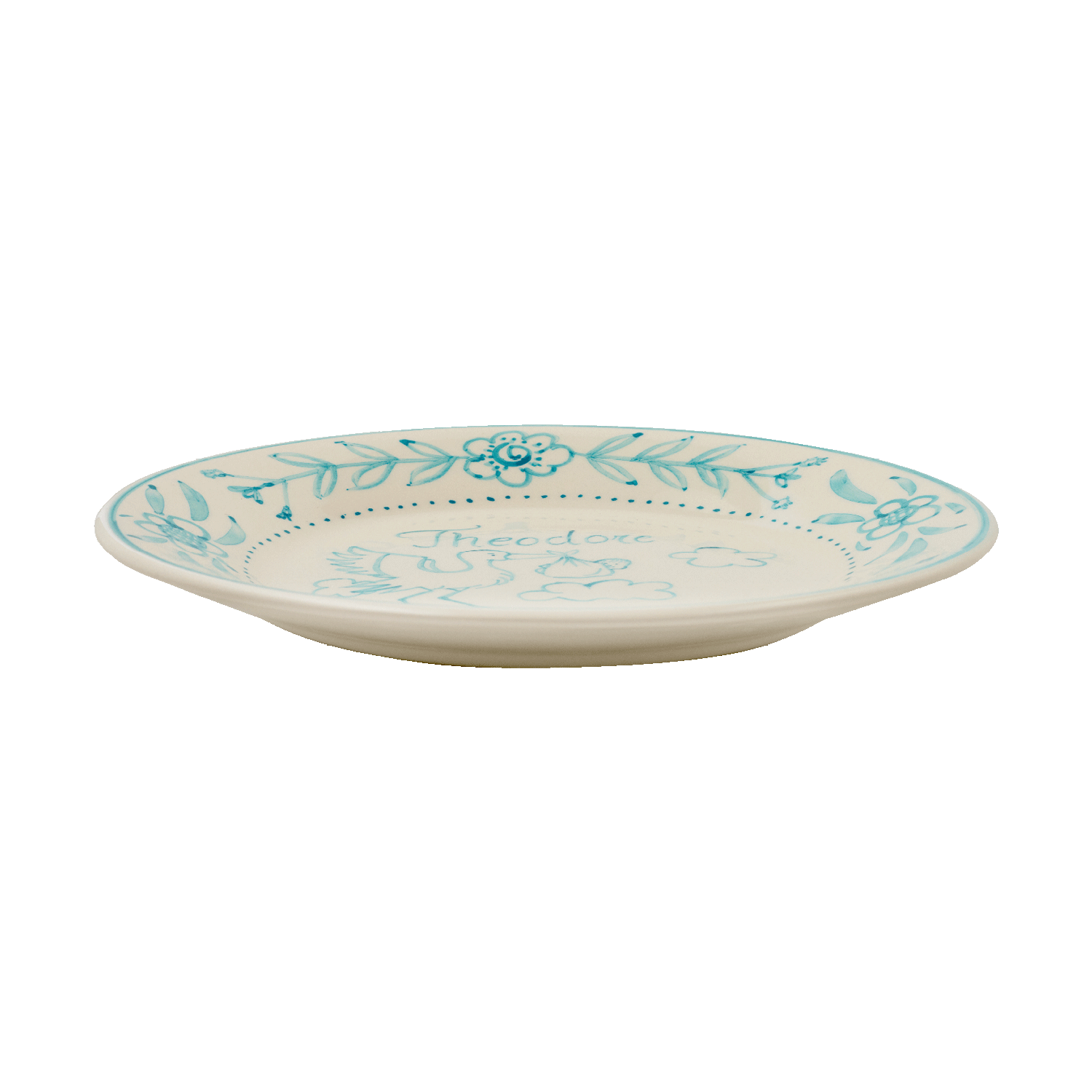 Personalised Teal Birth Plate