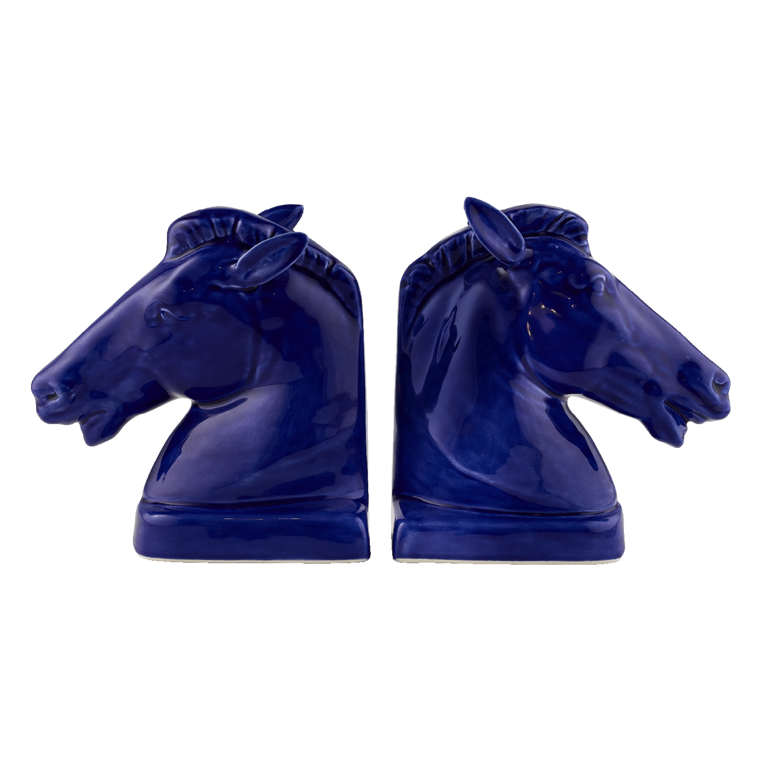 Pair of Blue Horse Bookends