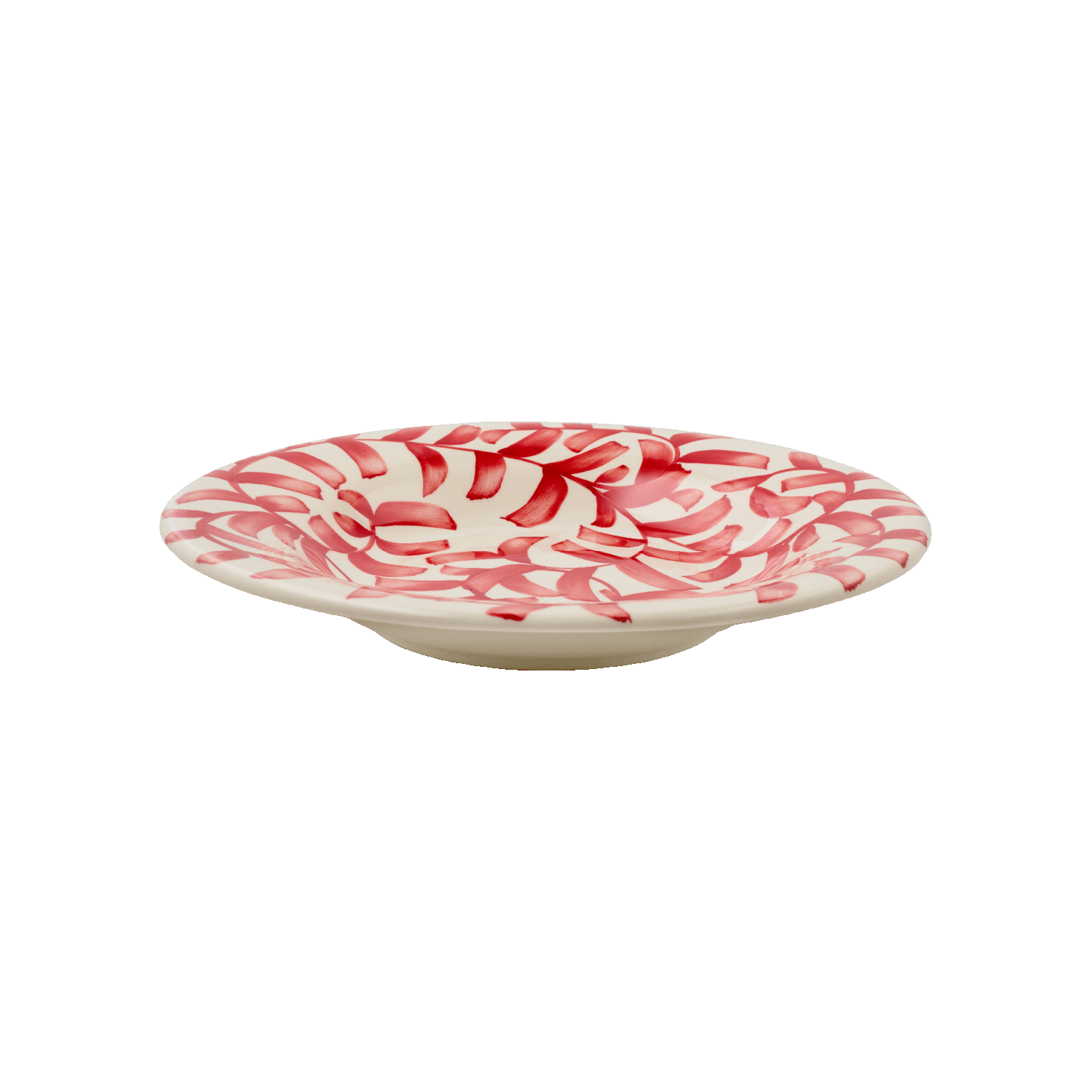 Red Scroll Pasta Plate