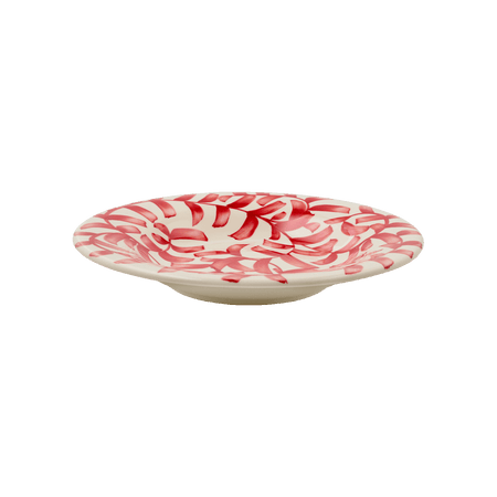 Red Scroll Pasta Plate