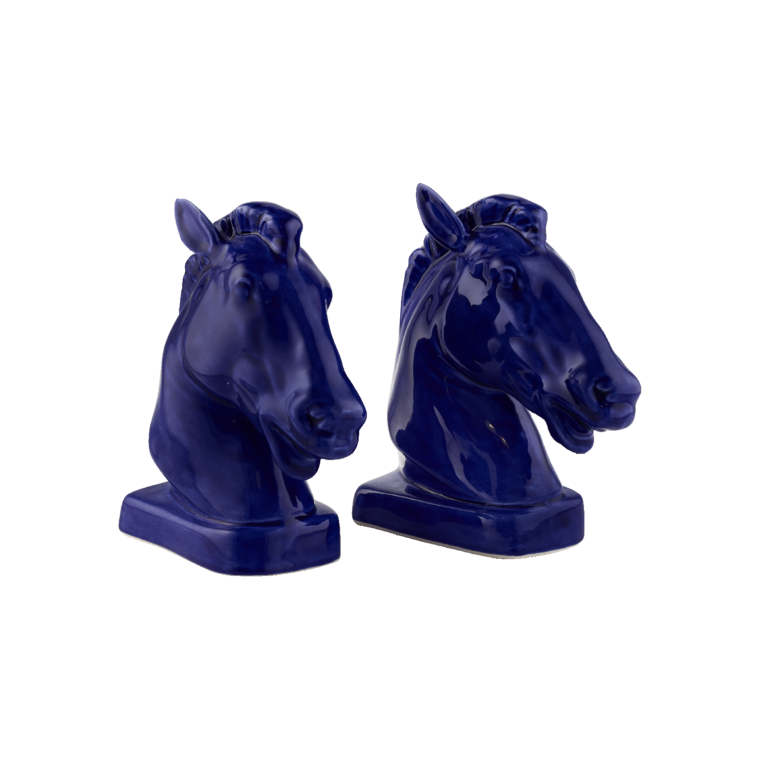 Pair of Blue Horse Bookends