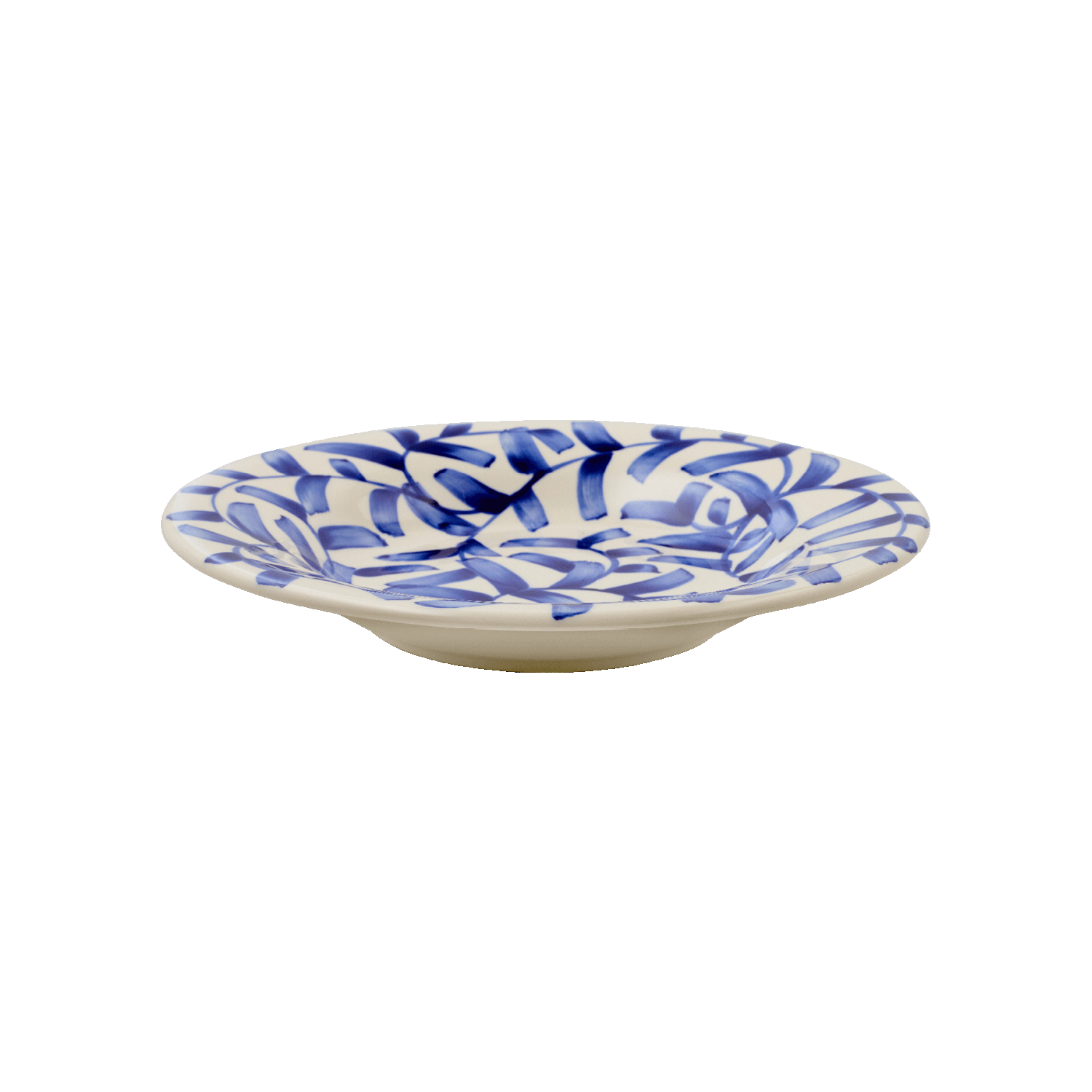 Navy Blue Scroll Pasta Plate