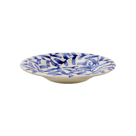 Navy Blue Scroll Pasta Plate