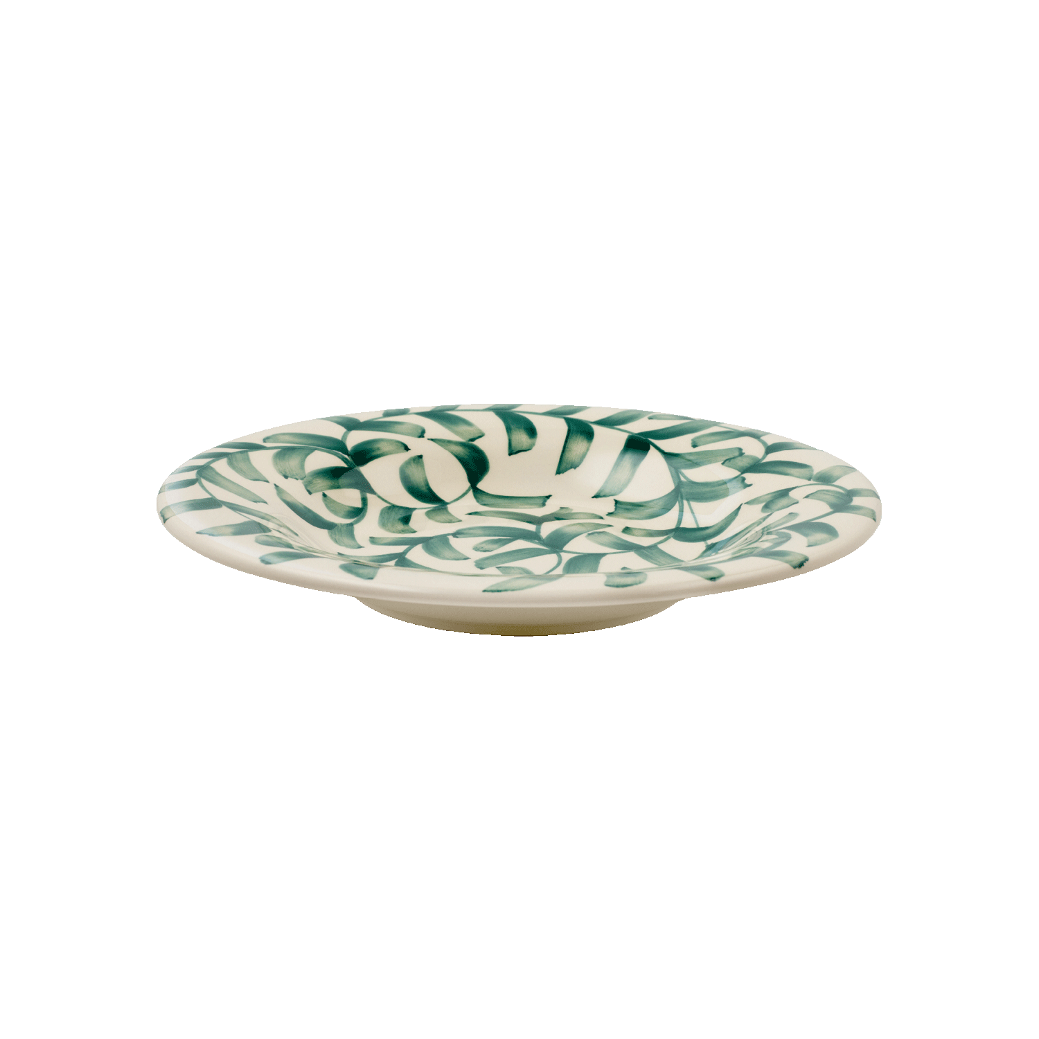 Green Scroll Pasta Plate