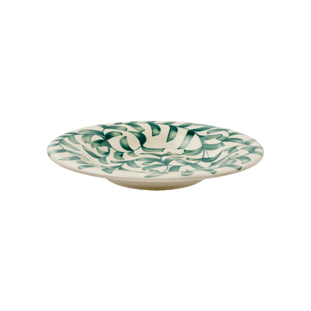 Green Scroll Pasta Plate