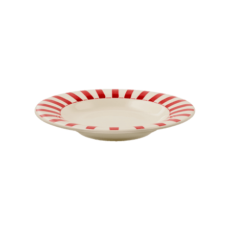 Red Stripes Pasta Plate