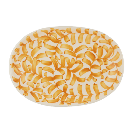 Small Yellow Scroll Oval Platter