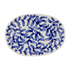 Small Navy Blue Scroll Oval Platter