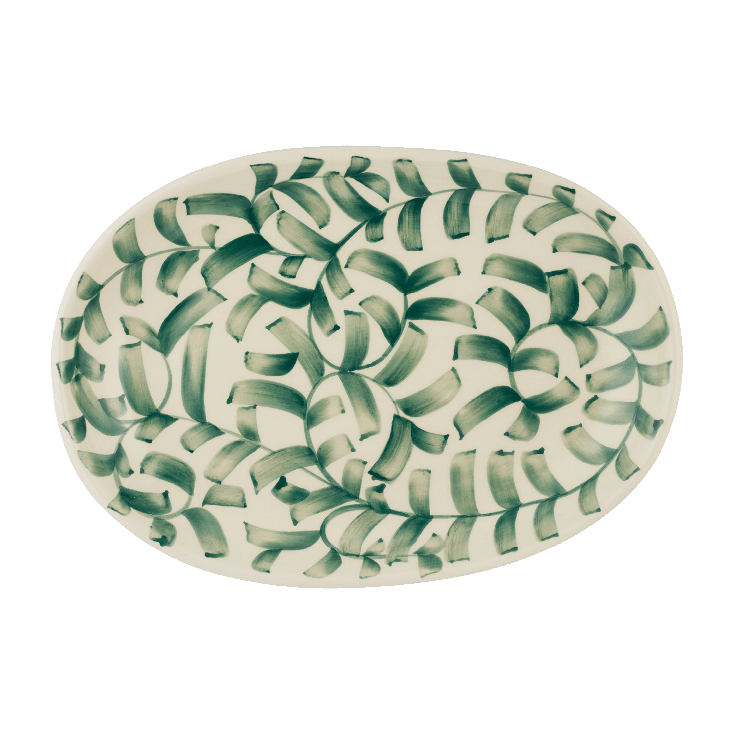 Small Green Scroll Oval Platter