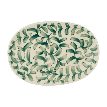 Small Green Scroll Oval Platter