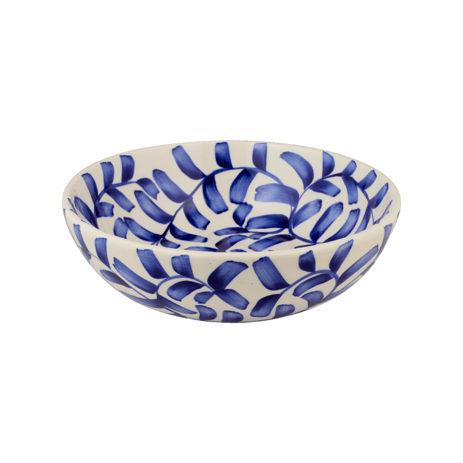 Large Navy Blue Scroll Bowl