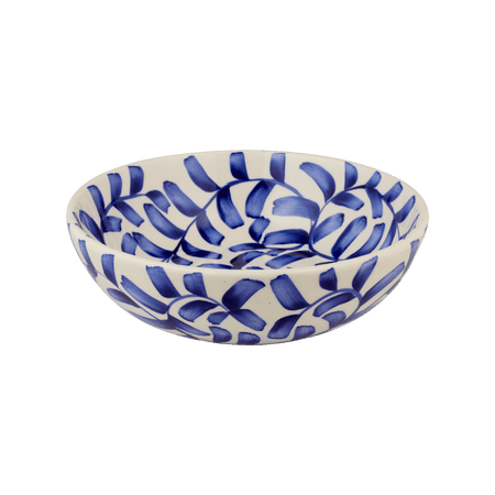 Large Navy Blue Scroll Bowl