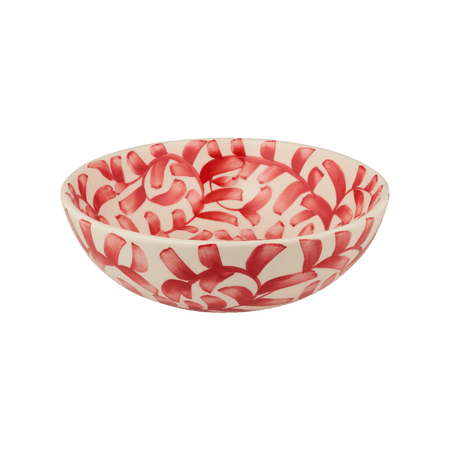 Large Red Scroll Bowl