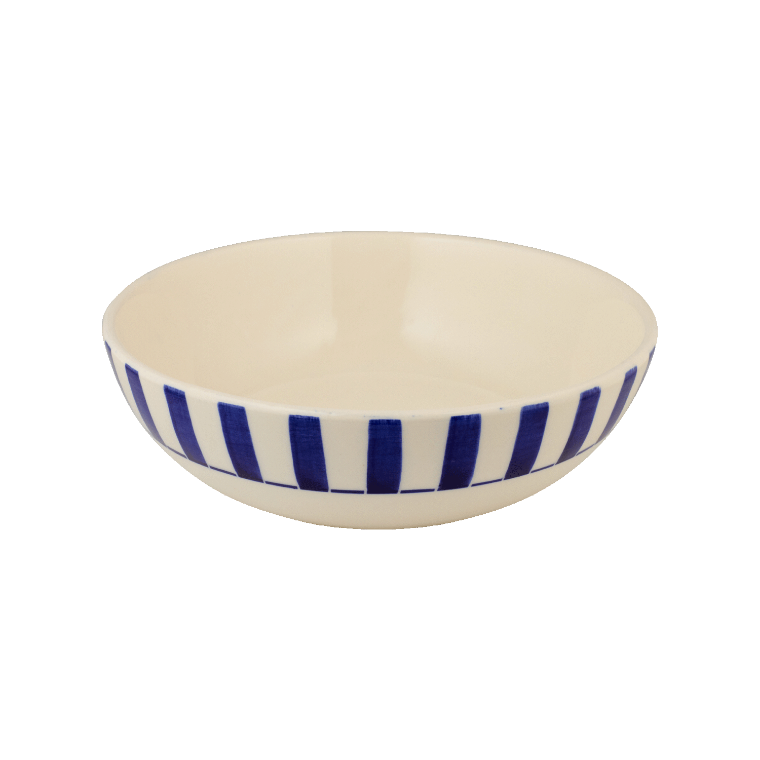 Large Navy Blue Stripes Bowl