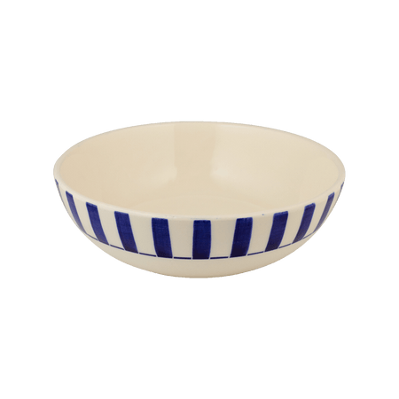 Large Navy Blue Stripes Bowl