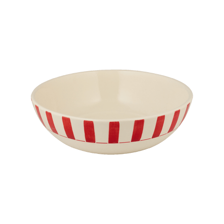 Large Red Stripes Bowl