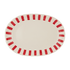 Small Red Stripes Oval Platter