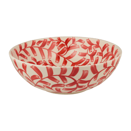 Red Scroll Salad Bowl