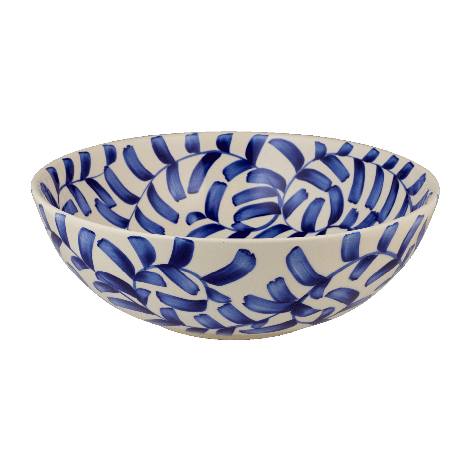Navy Blue Scroll Salad Bowl