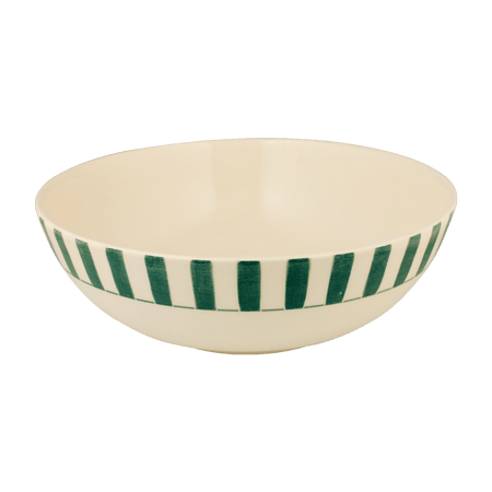 Green Stripes Salad Bowl