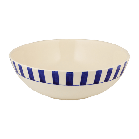 Navy Blue Stripes Salad Bowl