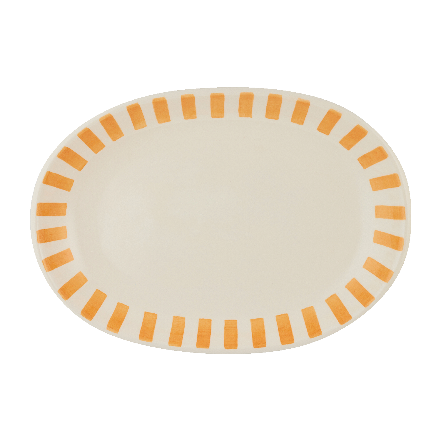 Small Yellow Stripes Oval Platter