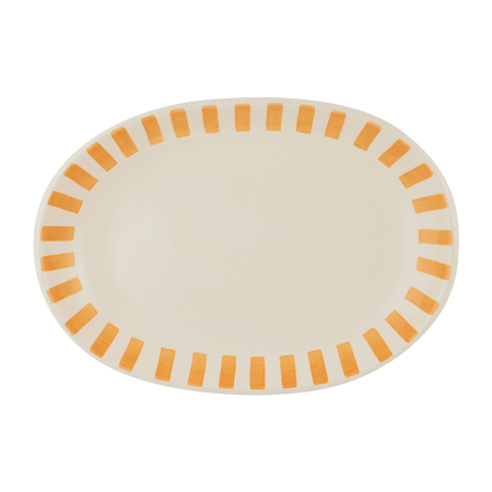 Small Yellow Stripes Oval Platter