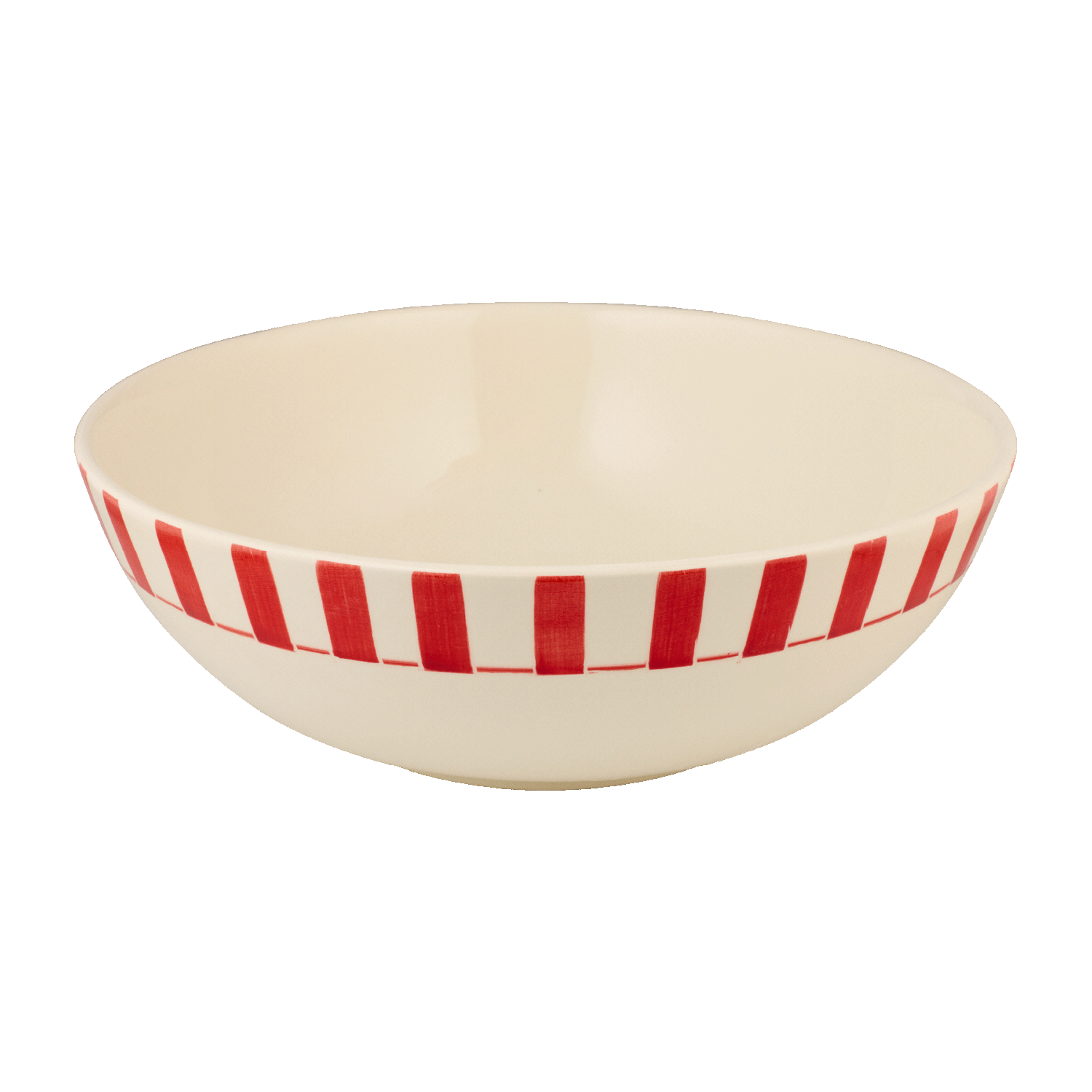 Red Stripes Salad Bowl