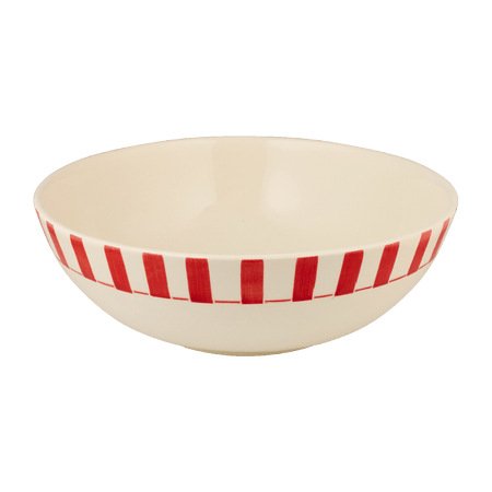Red Stripes Salad Bowl