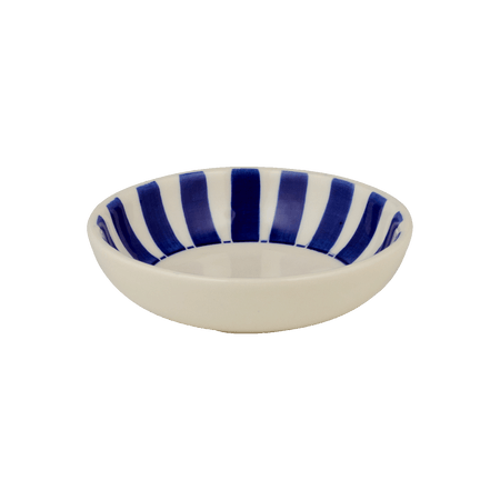 Navy Blue Stripes Peanut Bowl