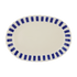Small Navy Blue Stripes Oval Platter
