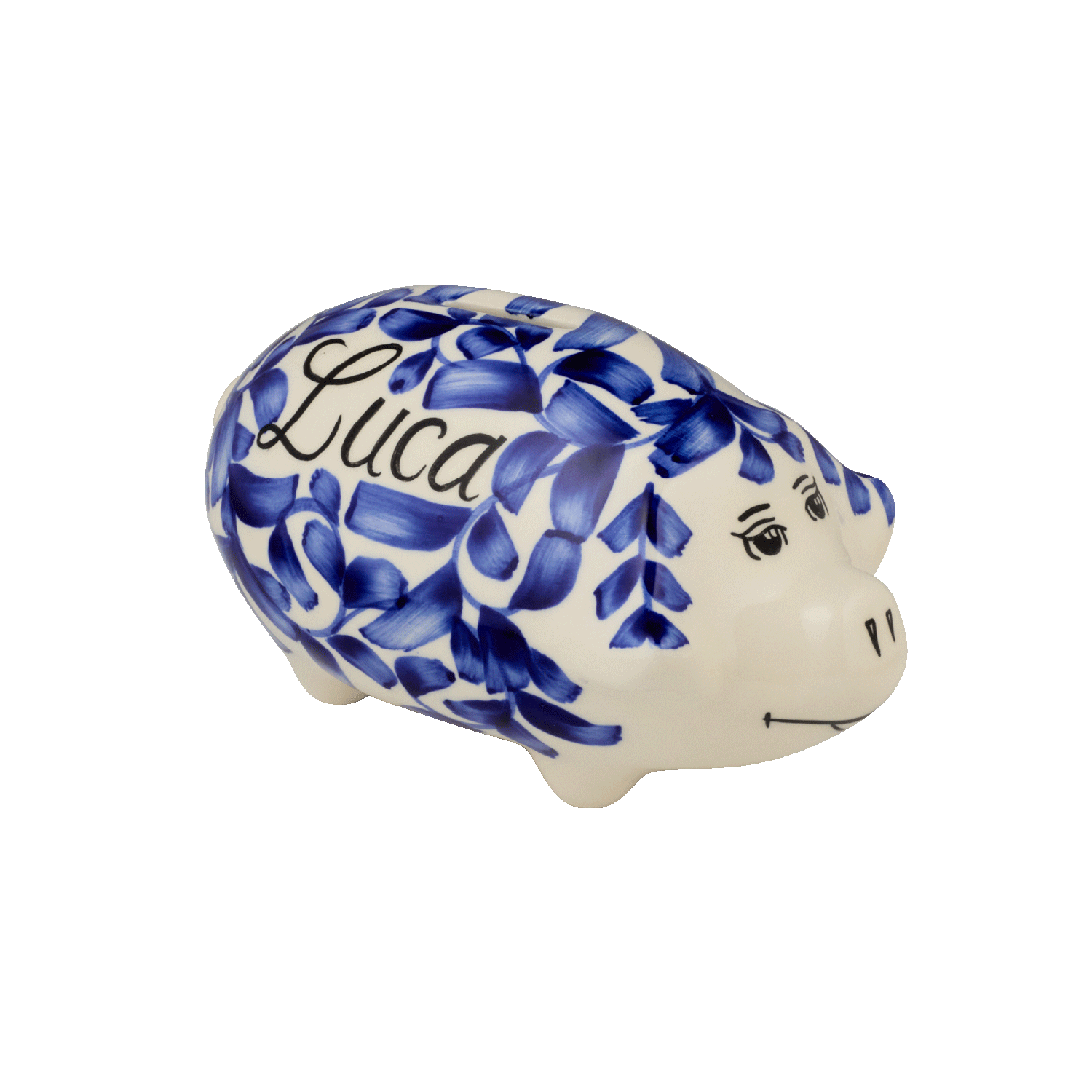 Personalised Navy Blue Piggy Bank