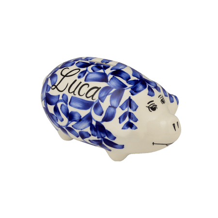 Personalised Navy Blue Piggy Bank