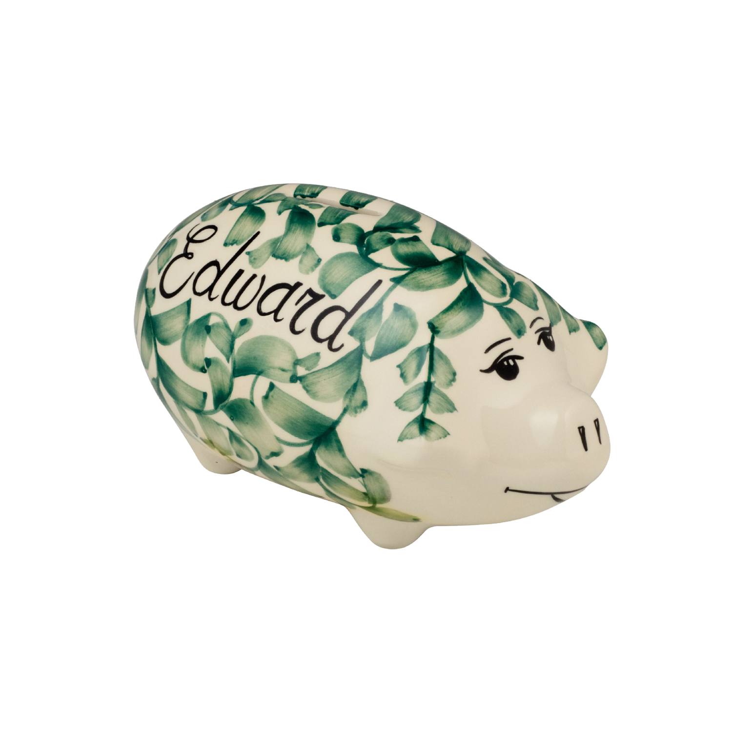 Personalised Green Piggy Bank