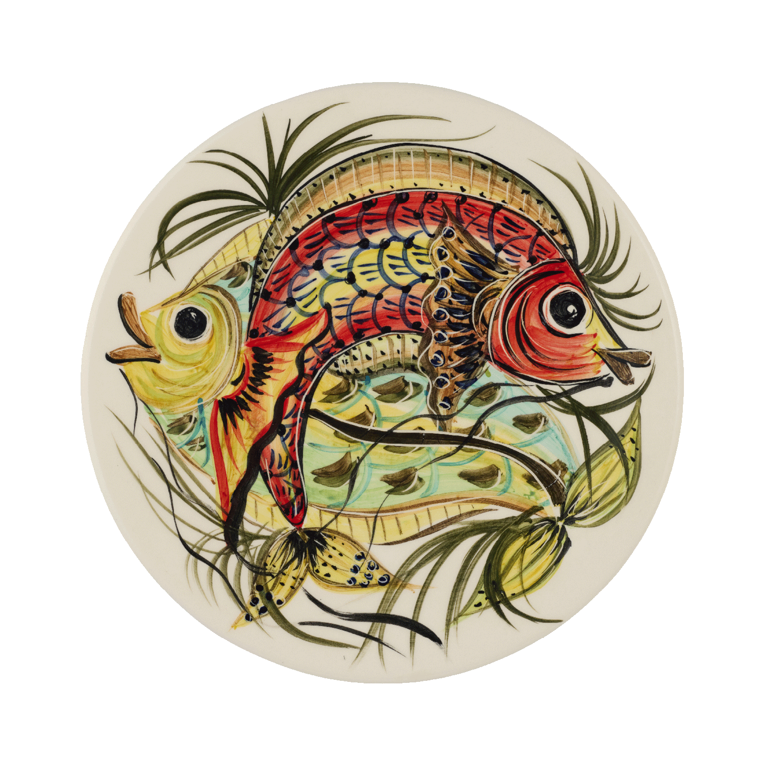 Red Aldo Fish Dinner Plate