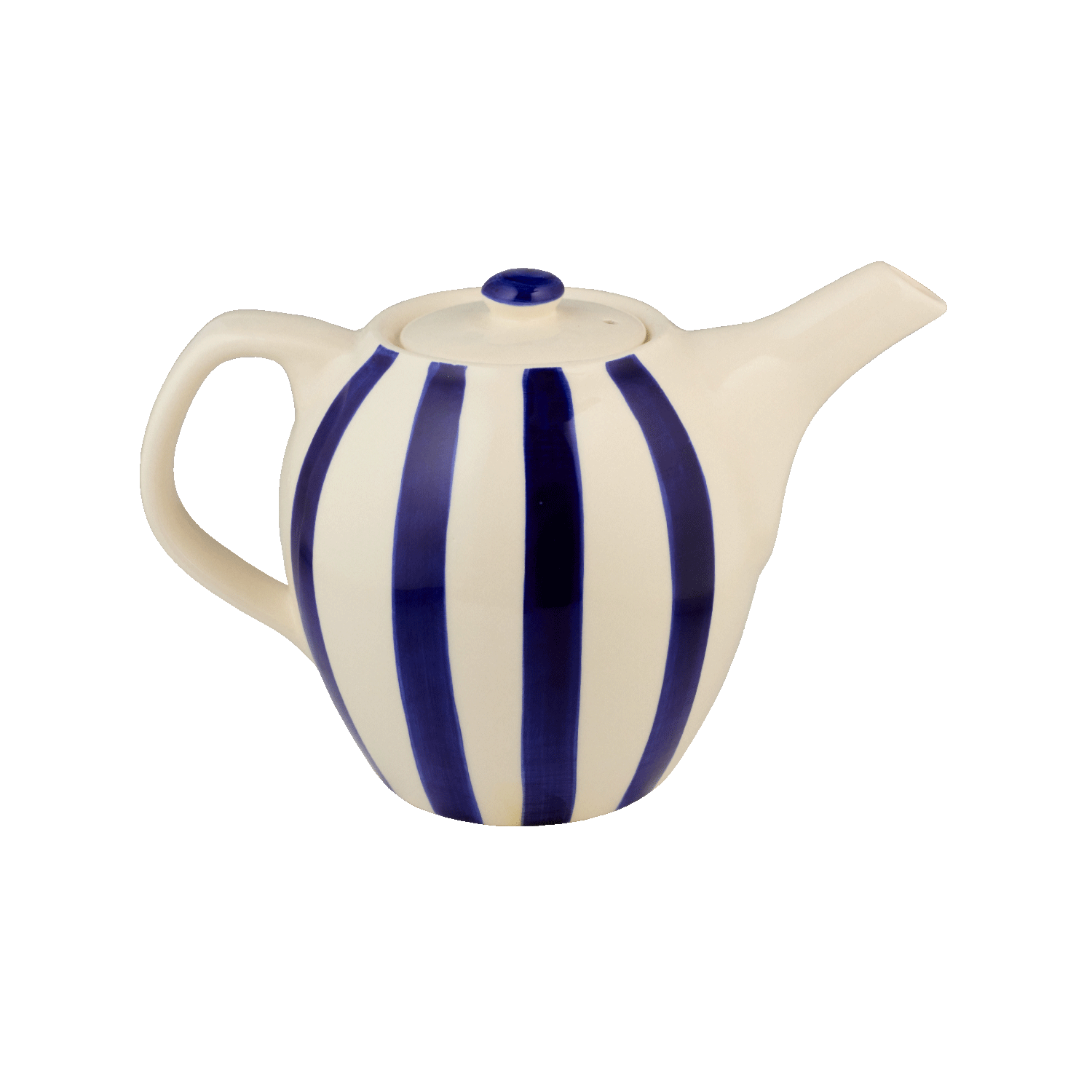 Navy Blue Stripes Teapot