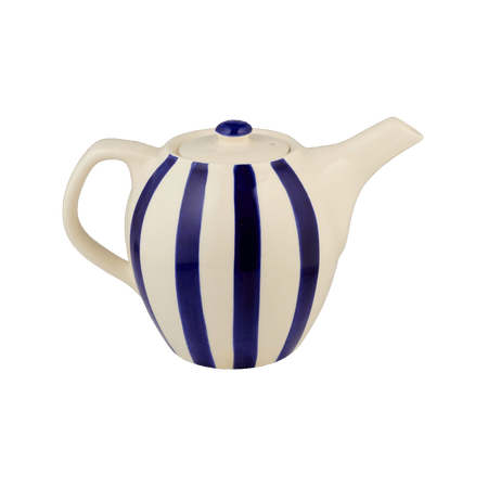 Navy Blue Stripes Teapot