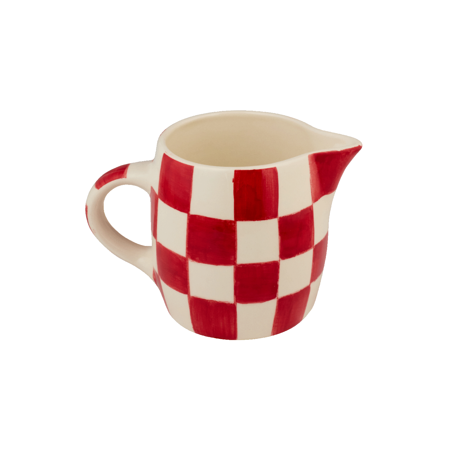 Red Checks Milk Jug