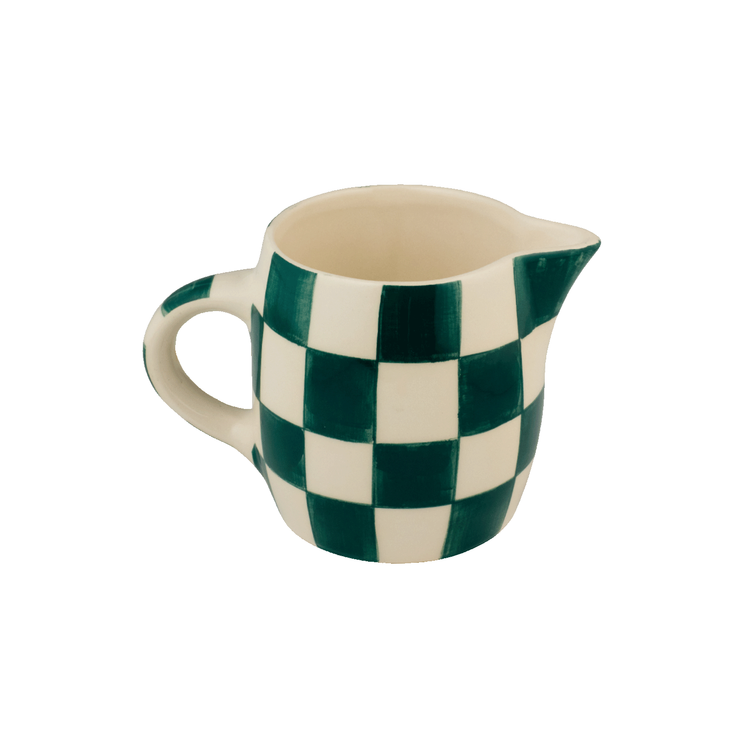 Green Checks Milk Jug