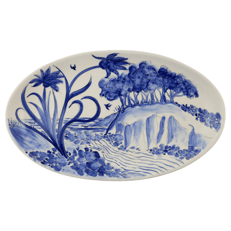 Large Melita Blue Oval Platter