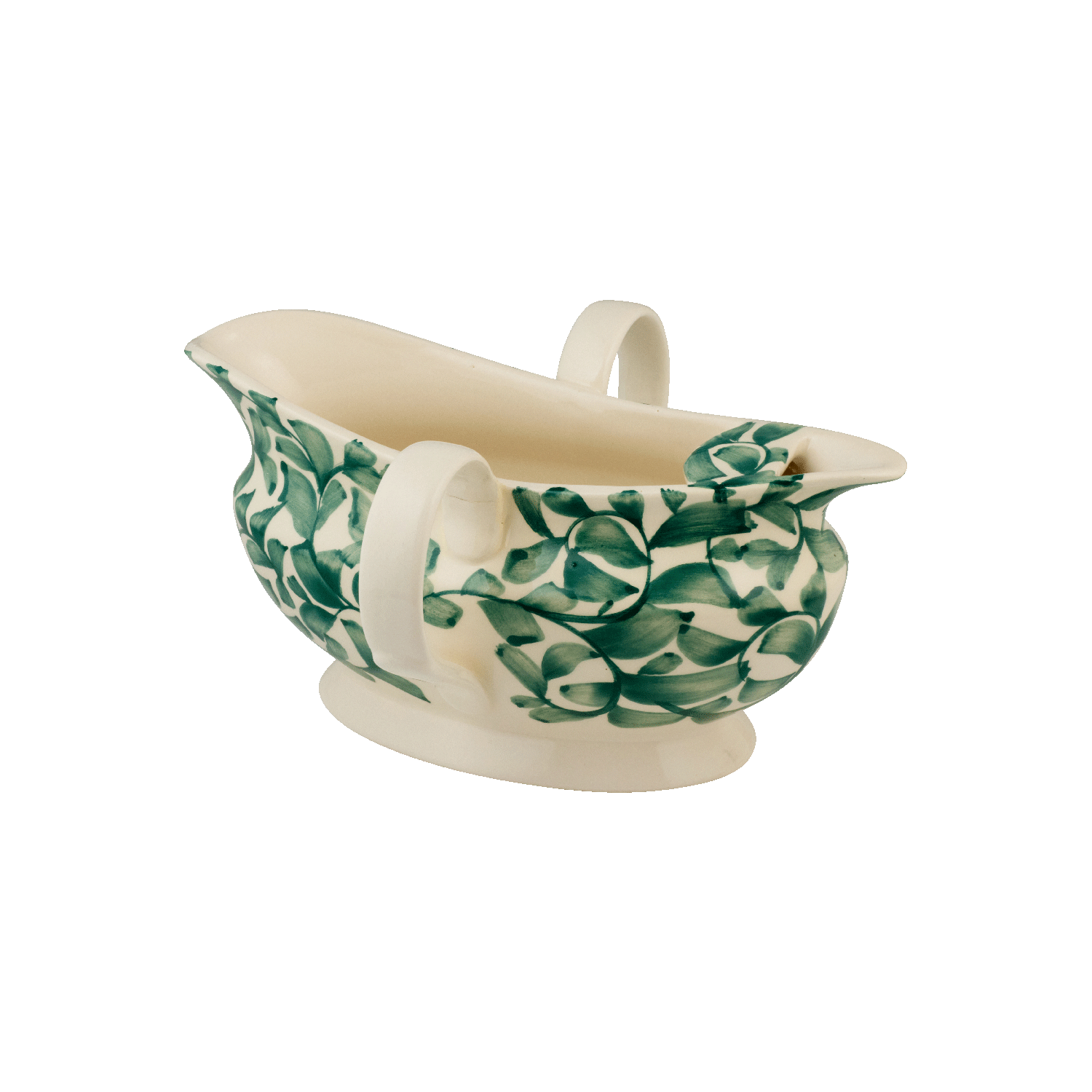 Green Scroll Gravy Boat