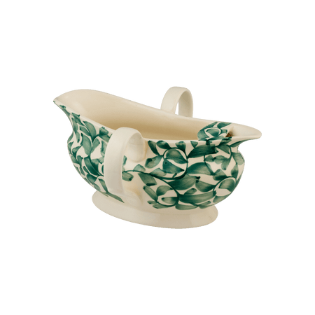 Green Scroll Gravy Boat
